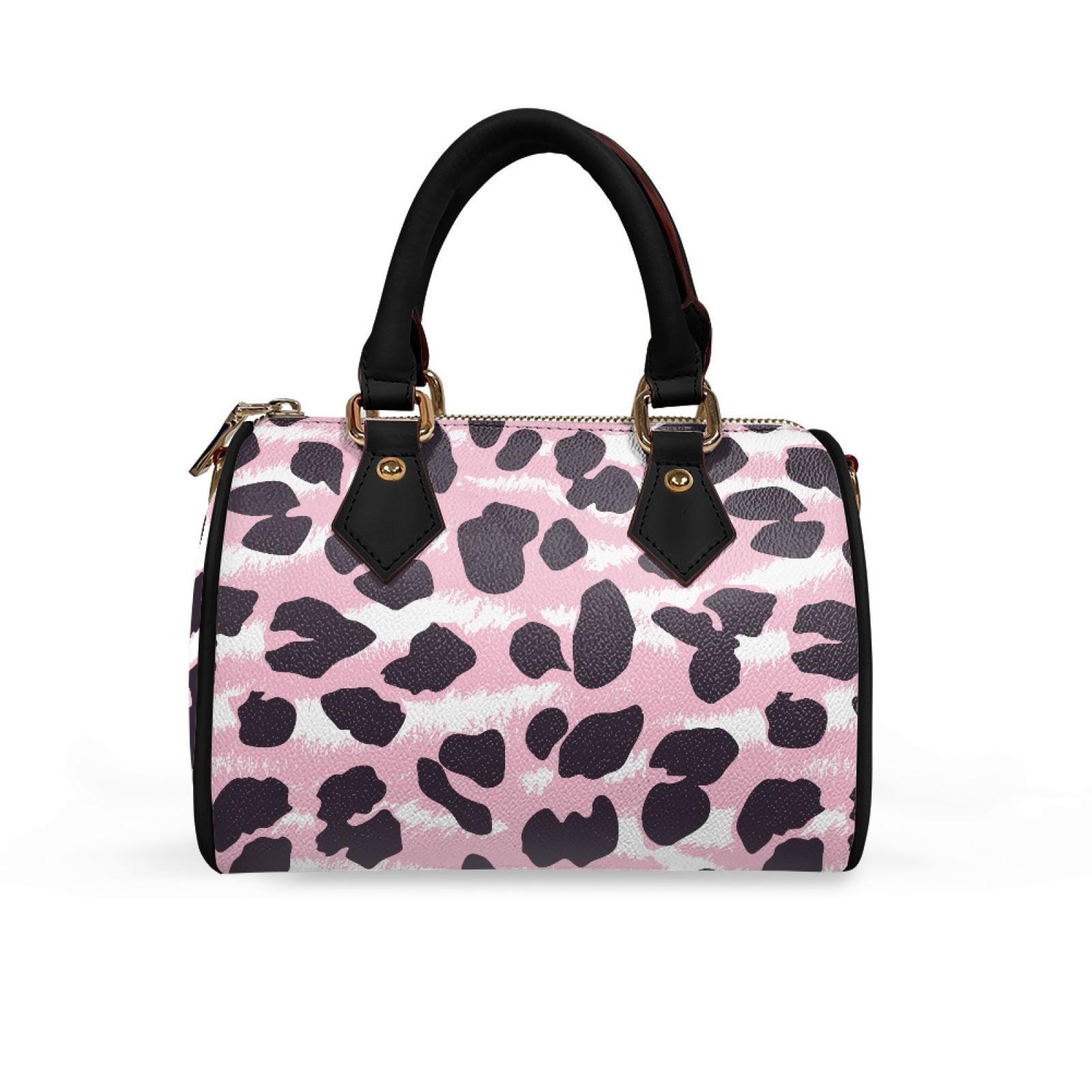 Print on Demand Fashion PU Mini Boston Bag | Hawaiian Animal Print Waterproof Pillow Handbag for Wome