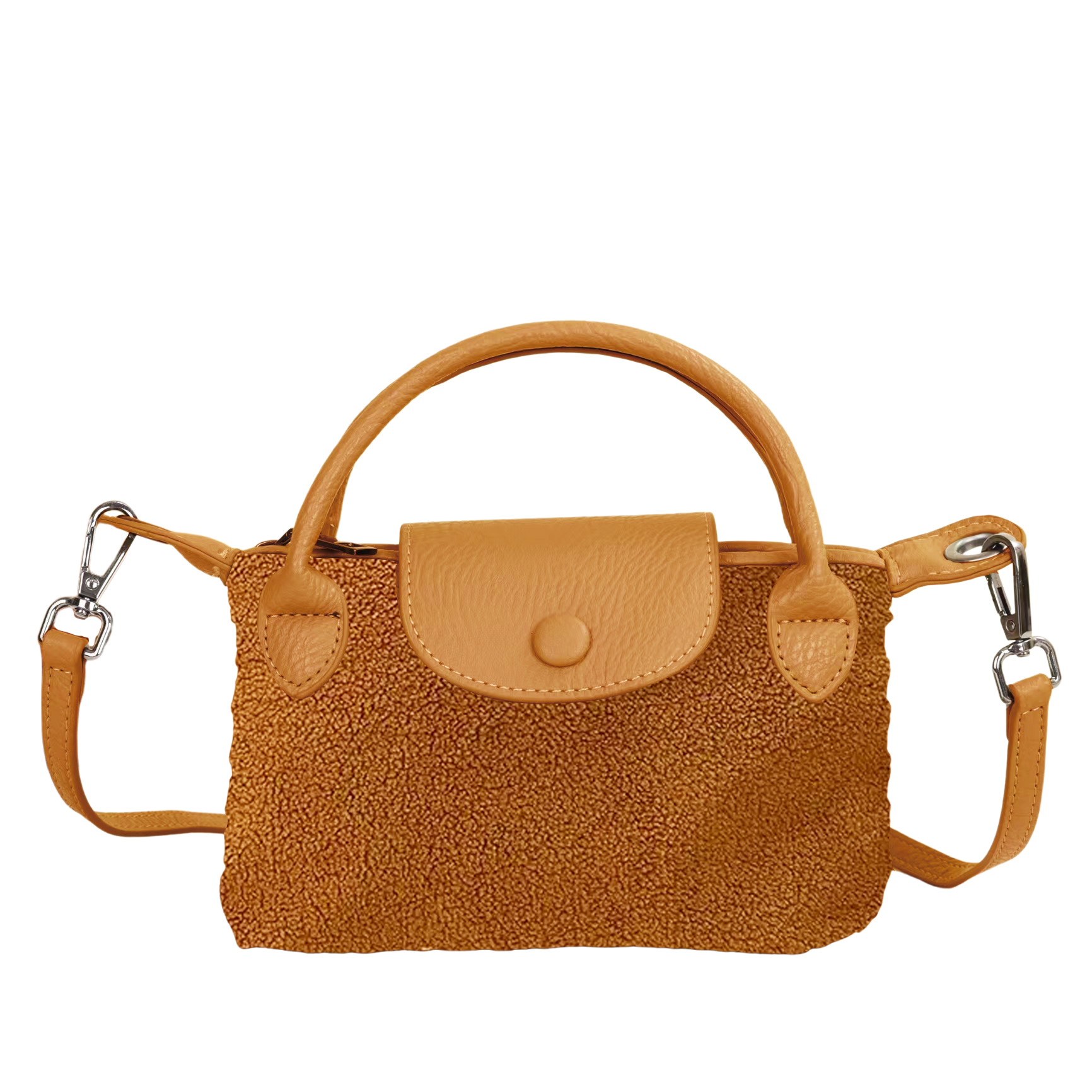 Vegan Leather Shoulder & Crossbody Bag for Women | mini shearling dumpling bag